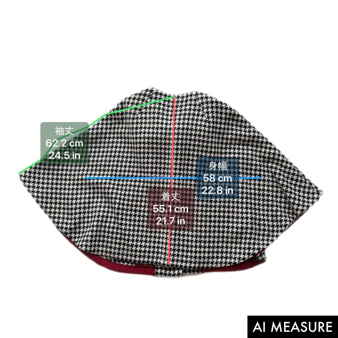 TOMORROWLAND ケープコート 38 千鳥格子 ウール100％ フード付