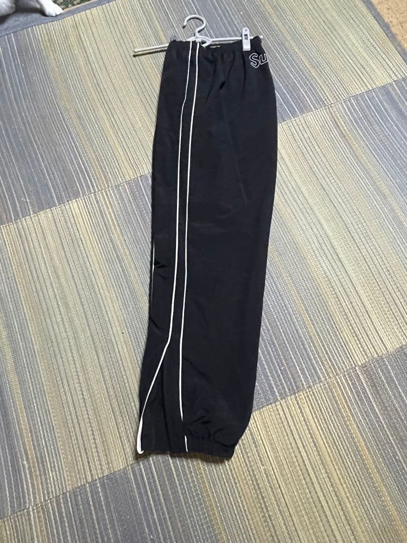 Supreme トラックナイロン ブラックパンツ