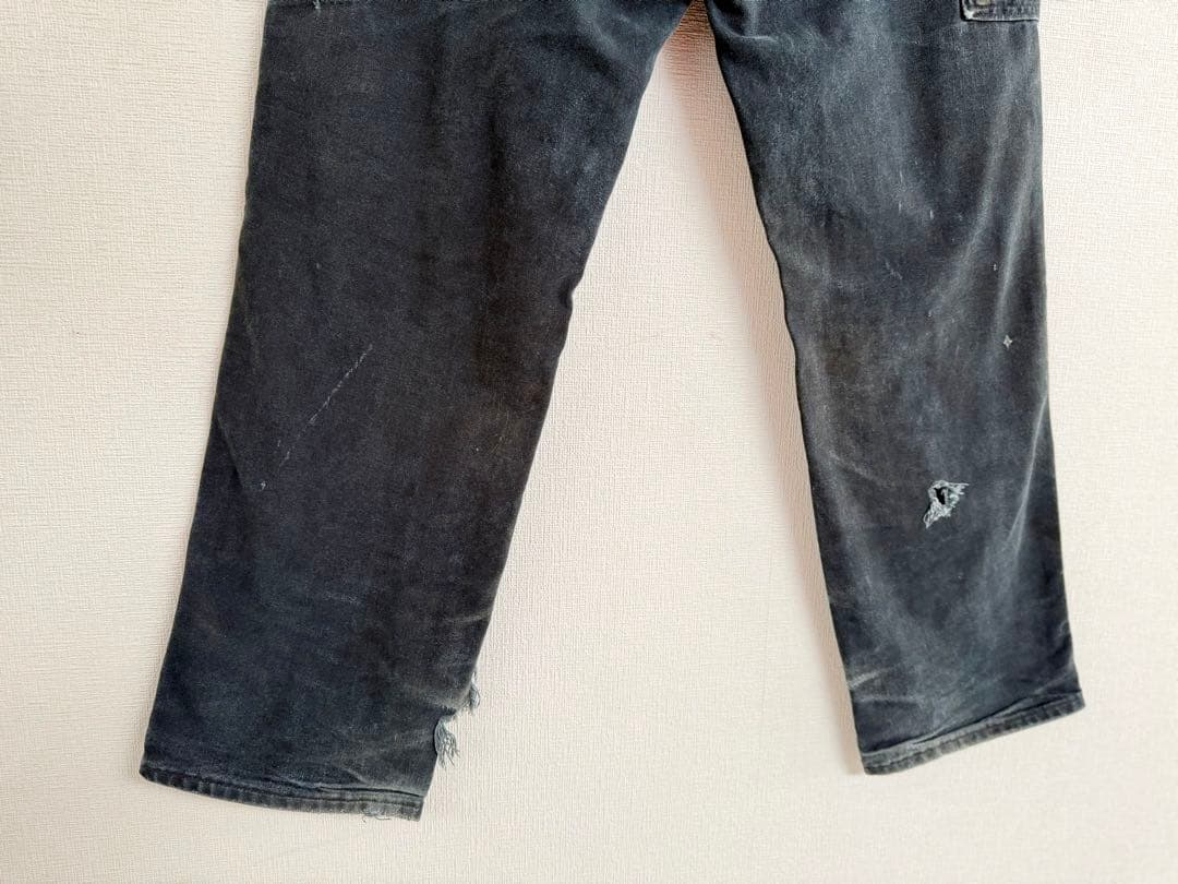 超スペシャル 34X32 W34 カーハート ダブルニー パンツ ブラック 黒