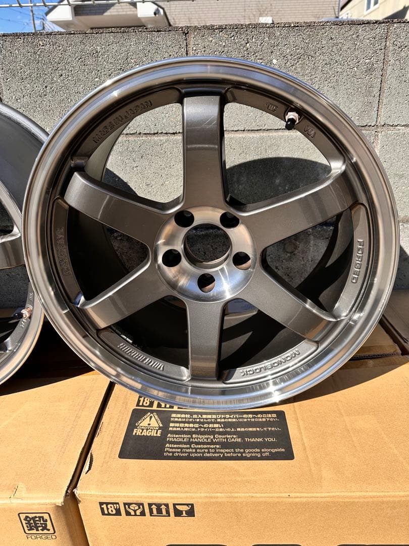 RAYS TE37 SL 18インチ ブラックホイール 4本セット