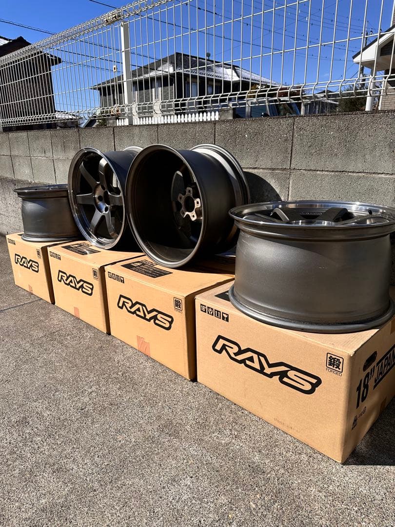 RAYS TE37 SL 18インチ ブラックホイール 4本セット
