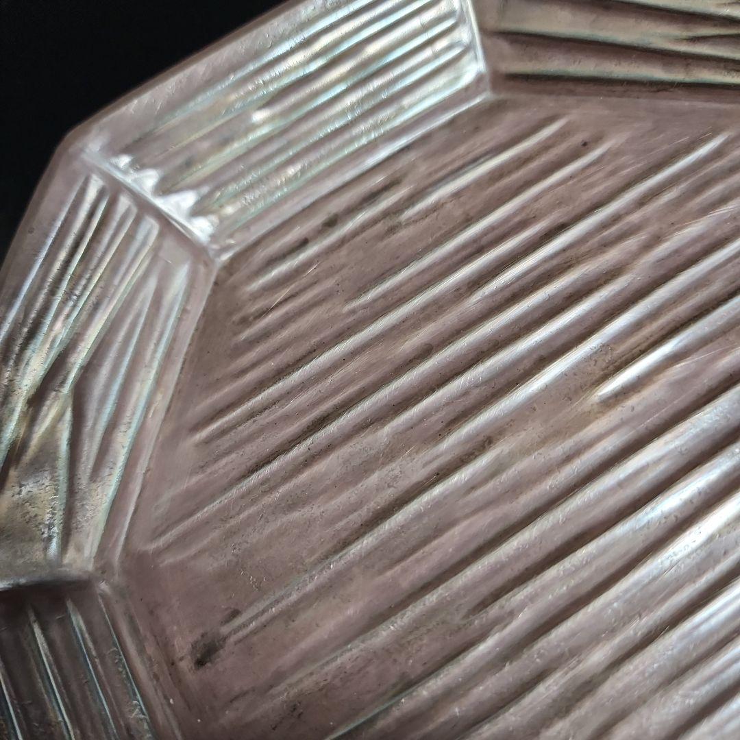 純銀　南陵八角盆 金工師 木村清五郎造 共箱 共布 栞 264.43g 茶道具