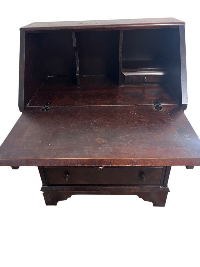 北海道民芸ダークブラウン 木製ライティングビューロー