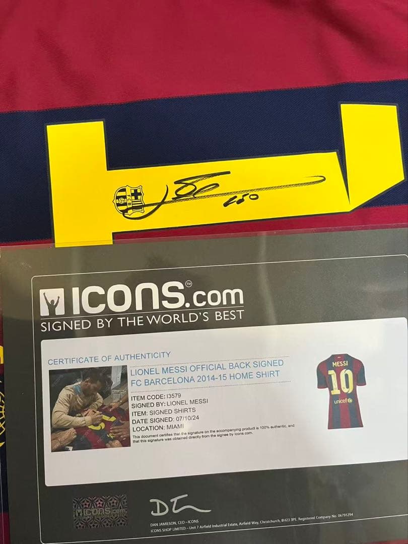 ICONS FCバルセロナ メッシ 直筆サイン入り ユニフォーム 14-15