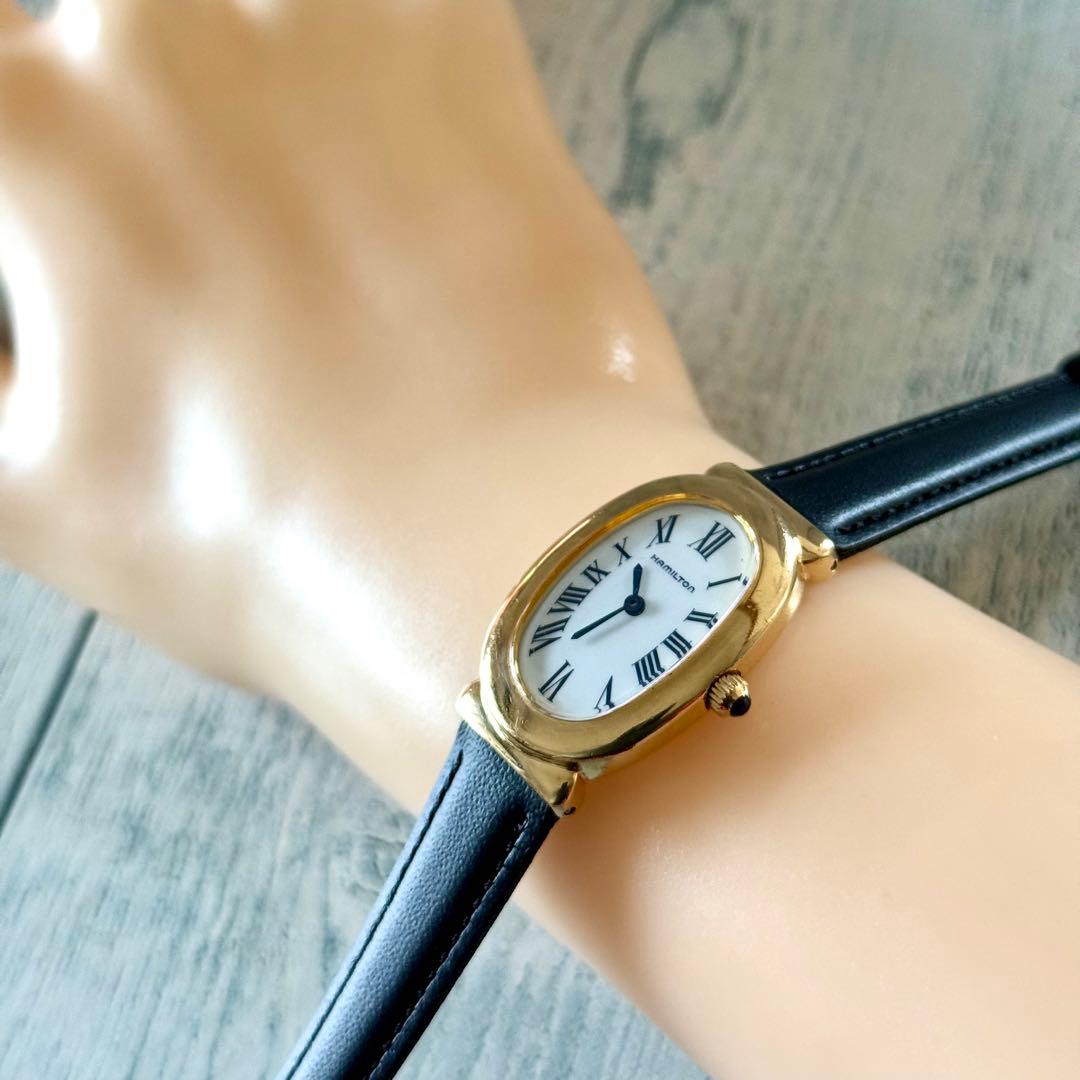 【電池交換済】HAMILTON ハミルトン 腕時計 8318 オーバル調
