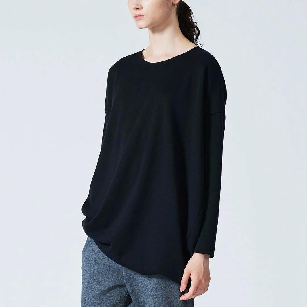 【ミズイロインド】コクーン　長袖　チュニック プルオーバー　ポンチ　ブラウン