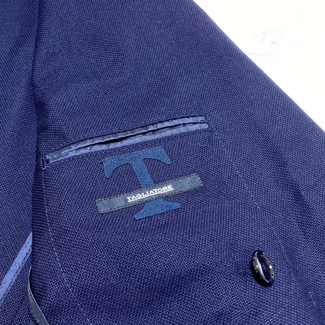 TAGLIATORE テーラードジャケット ホップサック生地 ダブル 春夏ウール