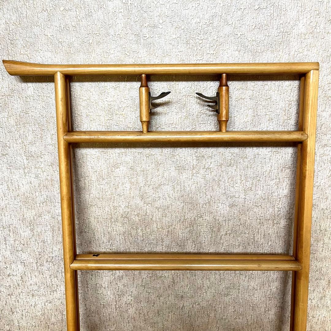 【昭和レトロ 商品】折りたたみ衣桁 古民具 欅 衣紋掛け ハンガー 着物　送料込