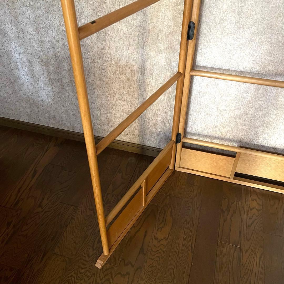 【昭和レトロ 商品】折りたたみ衣桁 古民具 欅 衣紋掛け ハンガー 着物　送料込