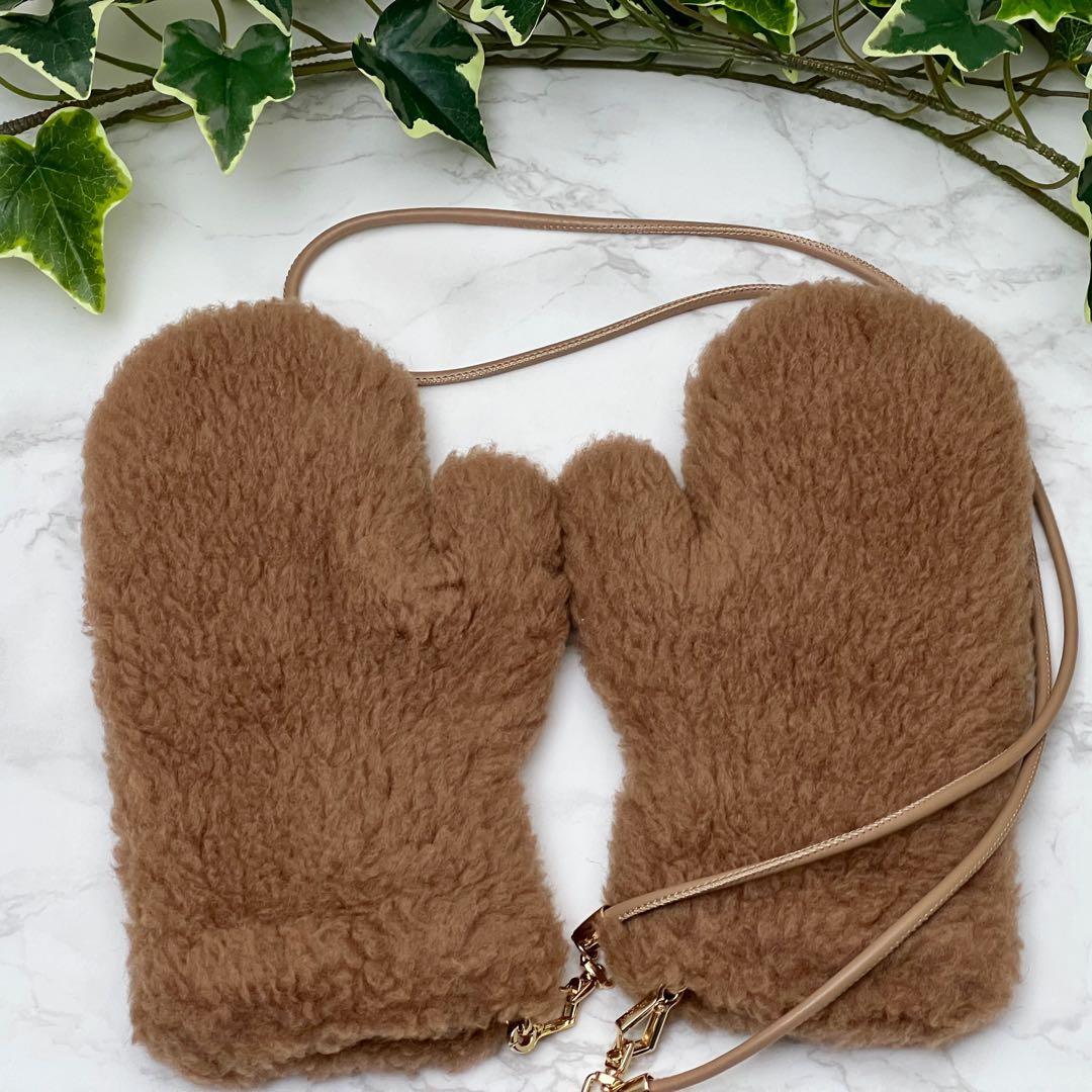 マックスマーラ カシミヤ テディベア ミトン アパレル 現行品 ブラウン 手袋