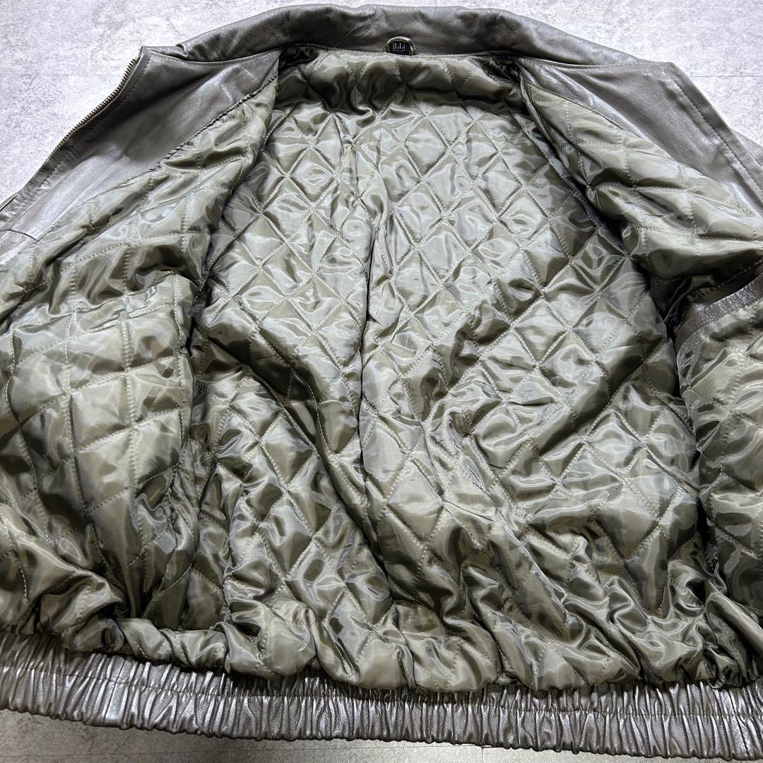 90s【Vintage】A-2/フライトレザージャケット/Y2K/短丈/a2/灰