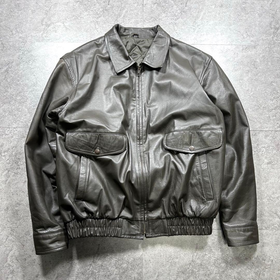 90s【Vintage】A-2/フライトレザージャケット/Y2K/短丈/a2/灰