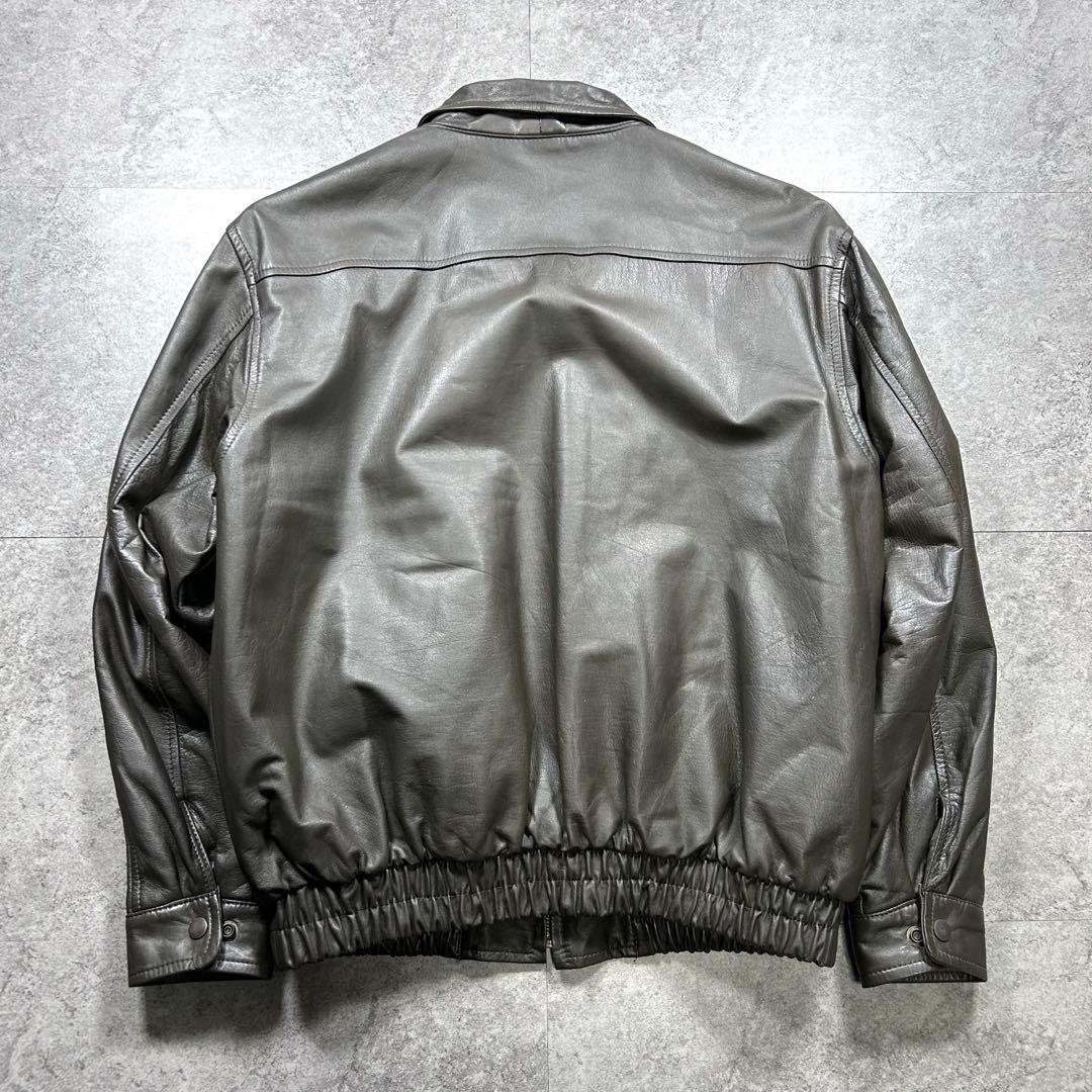 90s【Vintage】A-2/フライトレザージャケット/Y2K/短丈/a2/灰
