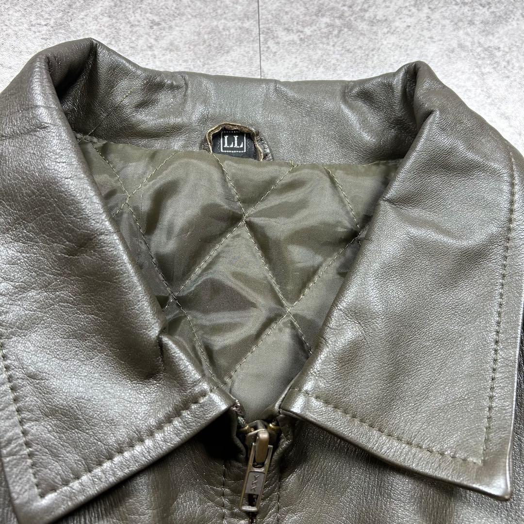 90s【Vintage】A-2/フライトレザージャケット/Y2K/短丈/a2/灰