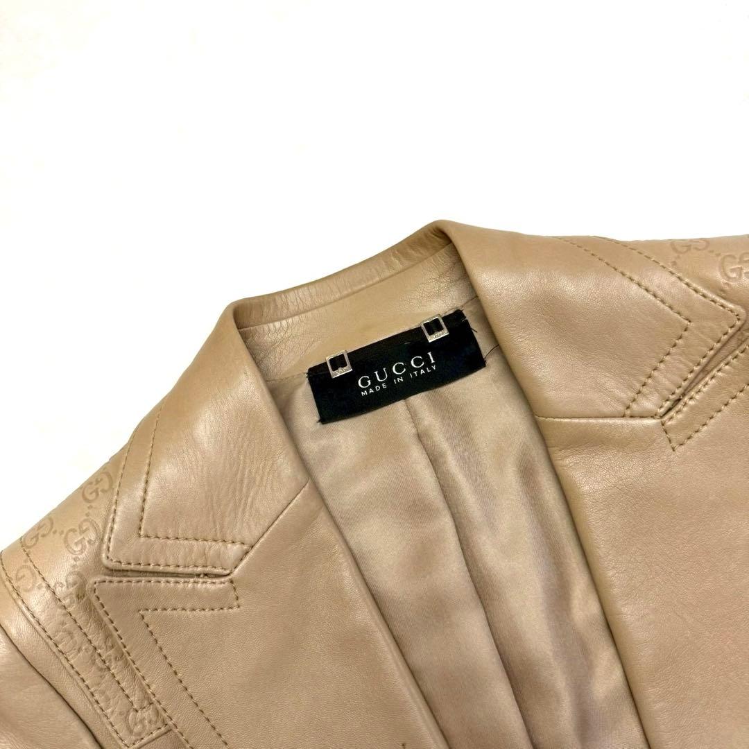 AAA　グッチ レザージャケット 38 羊革 テーラード アウター