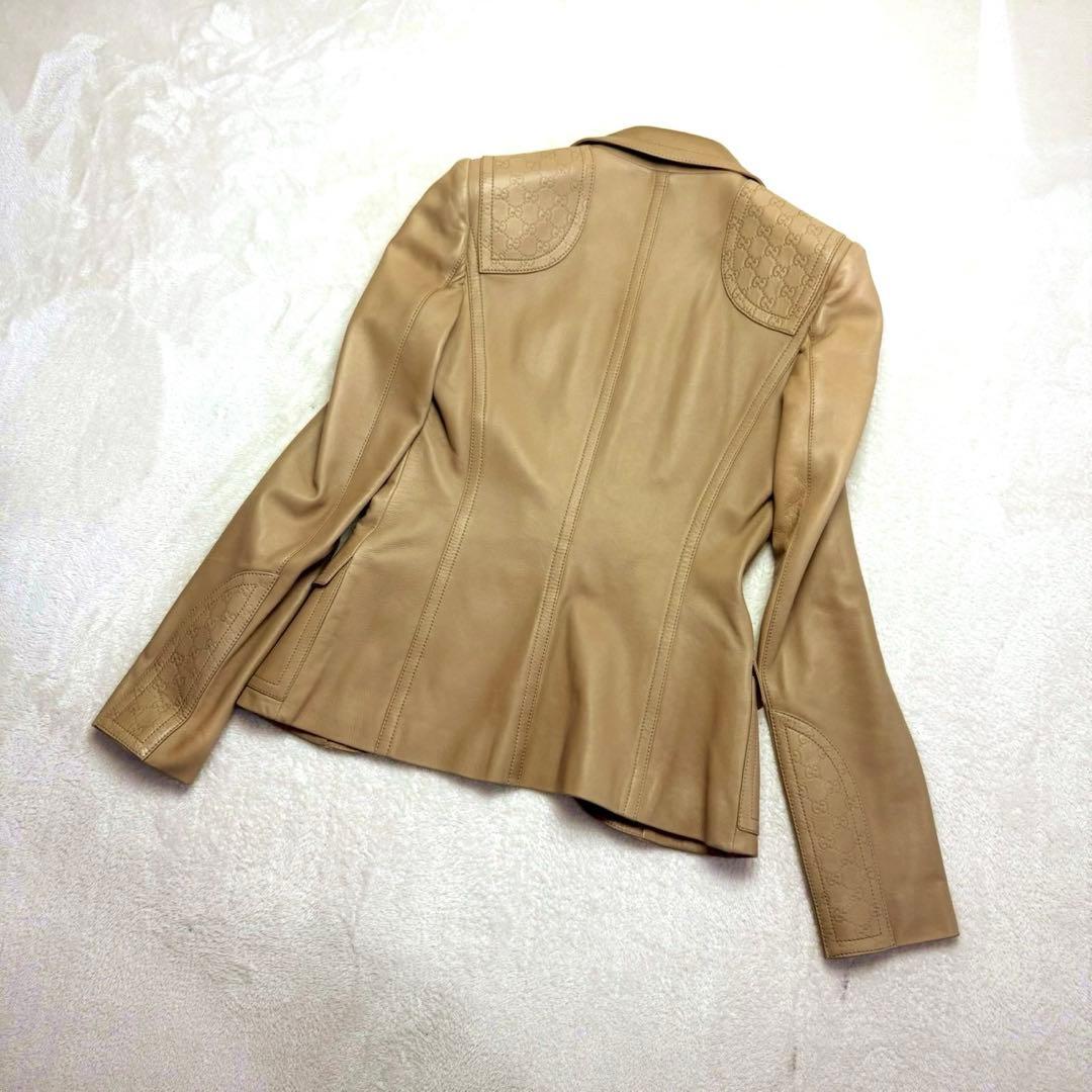 AAA　グッチ レザージャケット 38 羊革 テーラード アウター