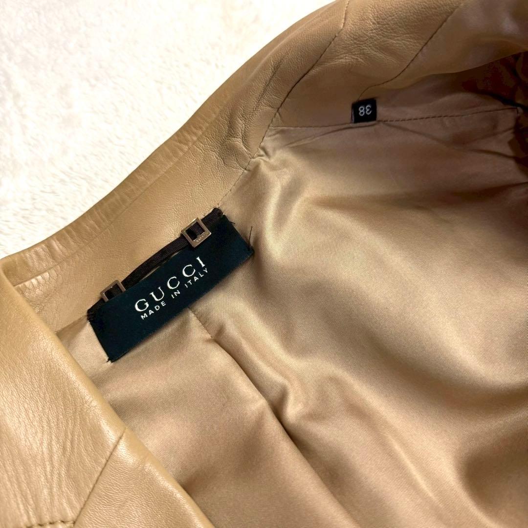 AAA　グッチ レザージャケット 38 羊革 テーラード アウター