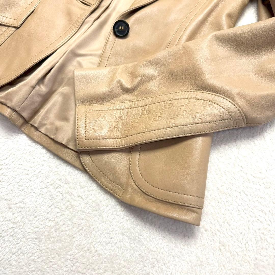 AAA　グッチ レザージャケット 38 羊革 テーラード アウター