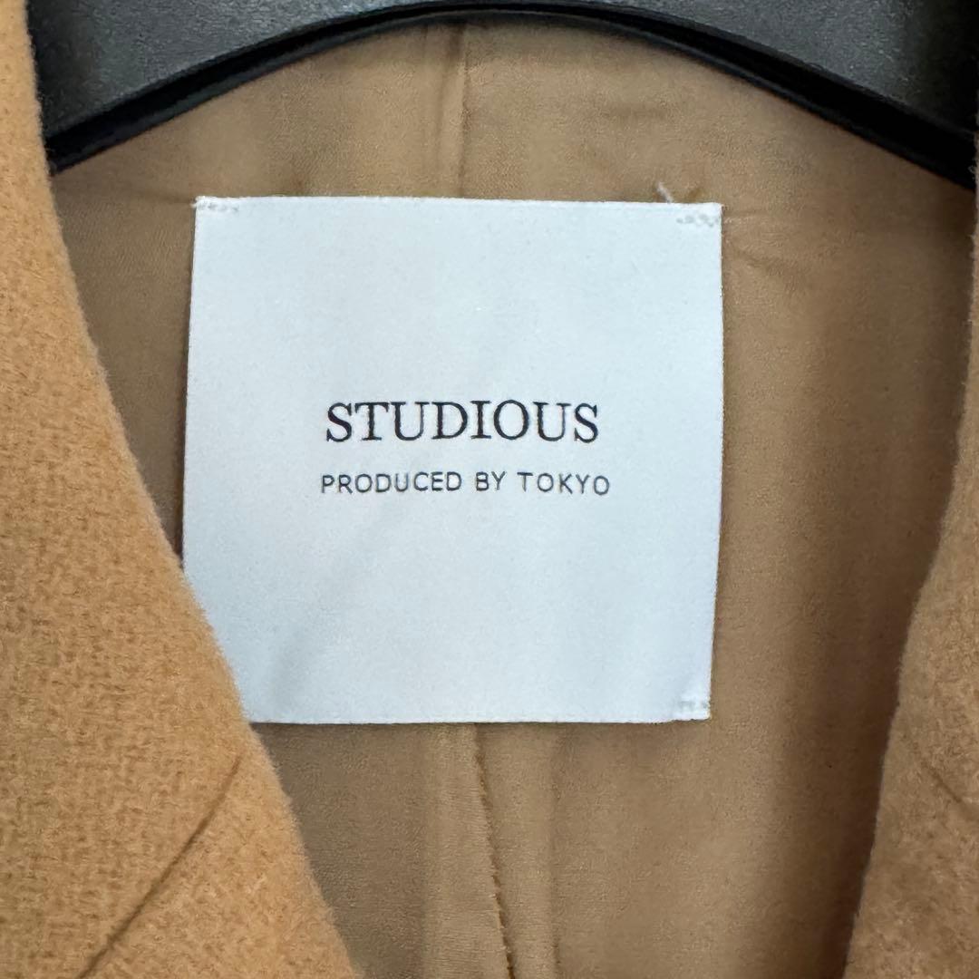 STUDIOUS カシミヤ混ダブルボタン チェスターコート