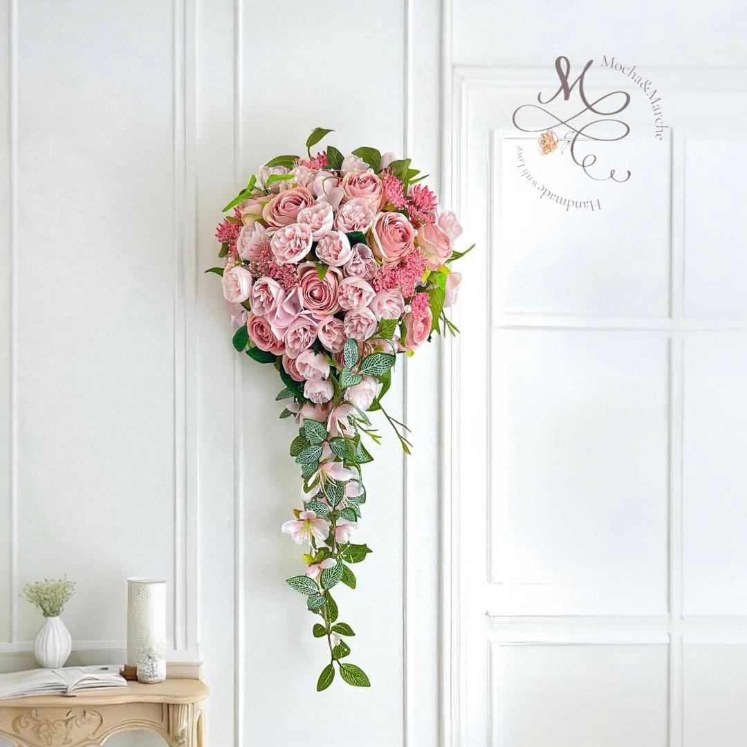 キャスケードリース クリスマス インテリア 光触媒加工 玄関リース 造花 ギフト