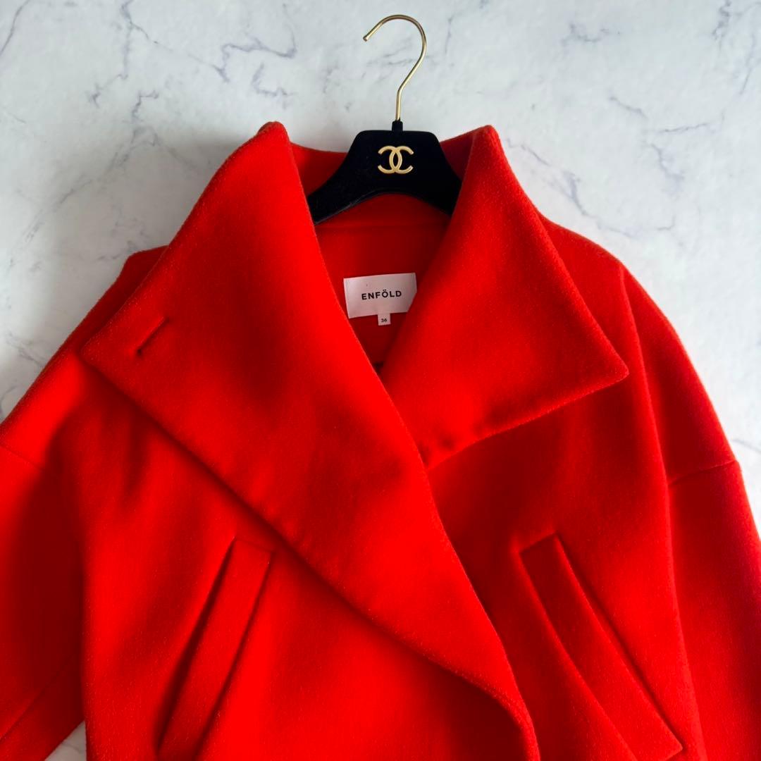 あ*可様 ENFOLD エンフォルド ウールリバーモッサショートドルマンコート