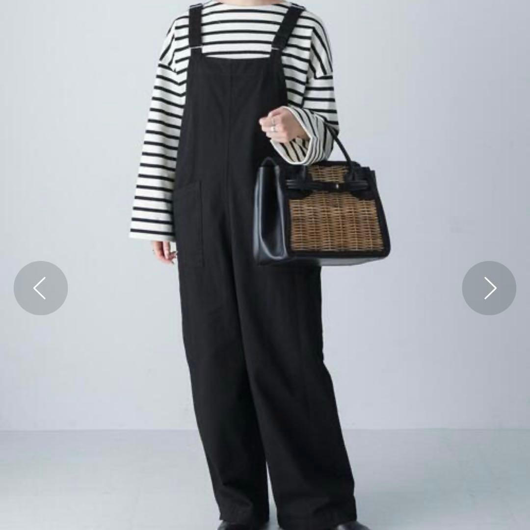 かぐれ バッククロスサロペット オーバーオール ブラック 銀ボタン フリーサイズ