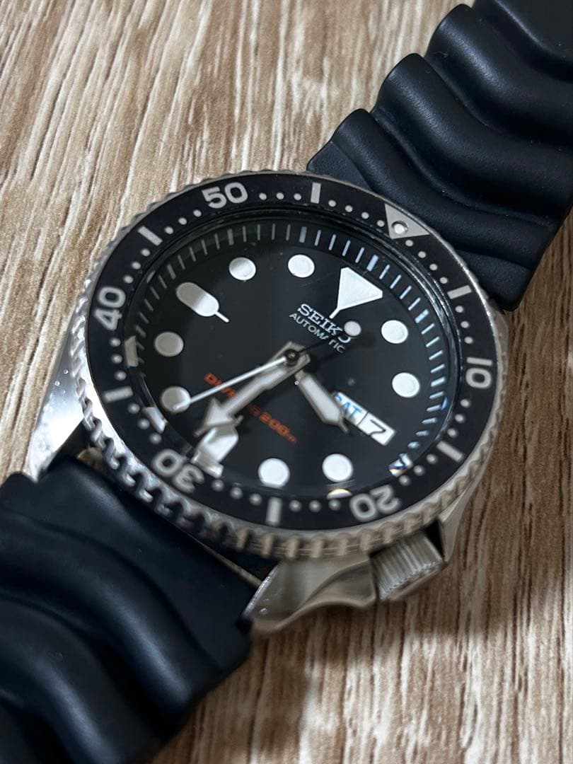 SEIKO セイコー　ダイバーズウォッチ ブラック ラバーベルト