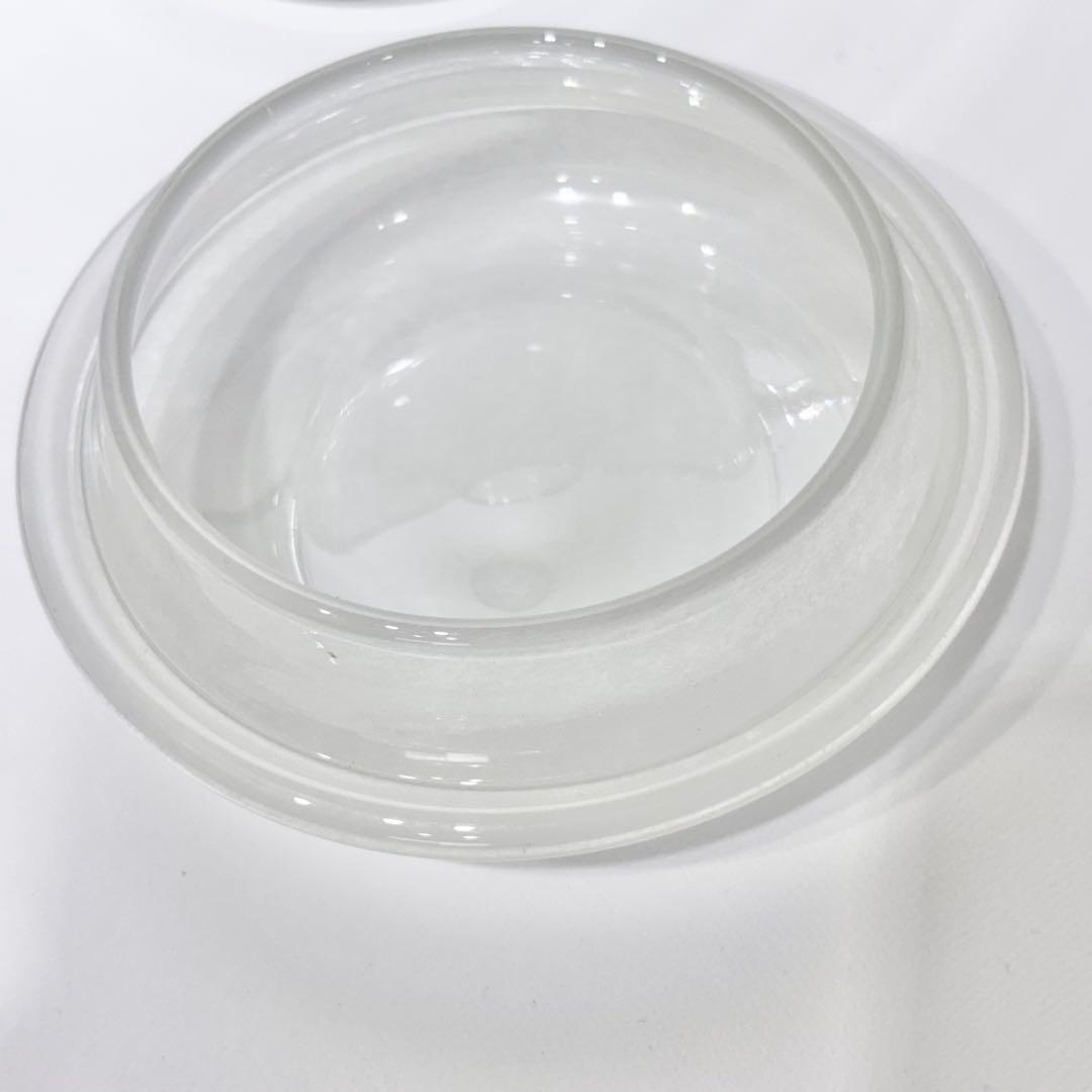 希少！新品・未使用品！翁再生硝子工房 白いフタのコクモツポット