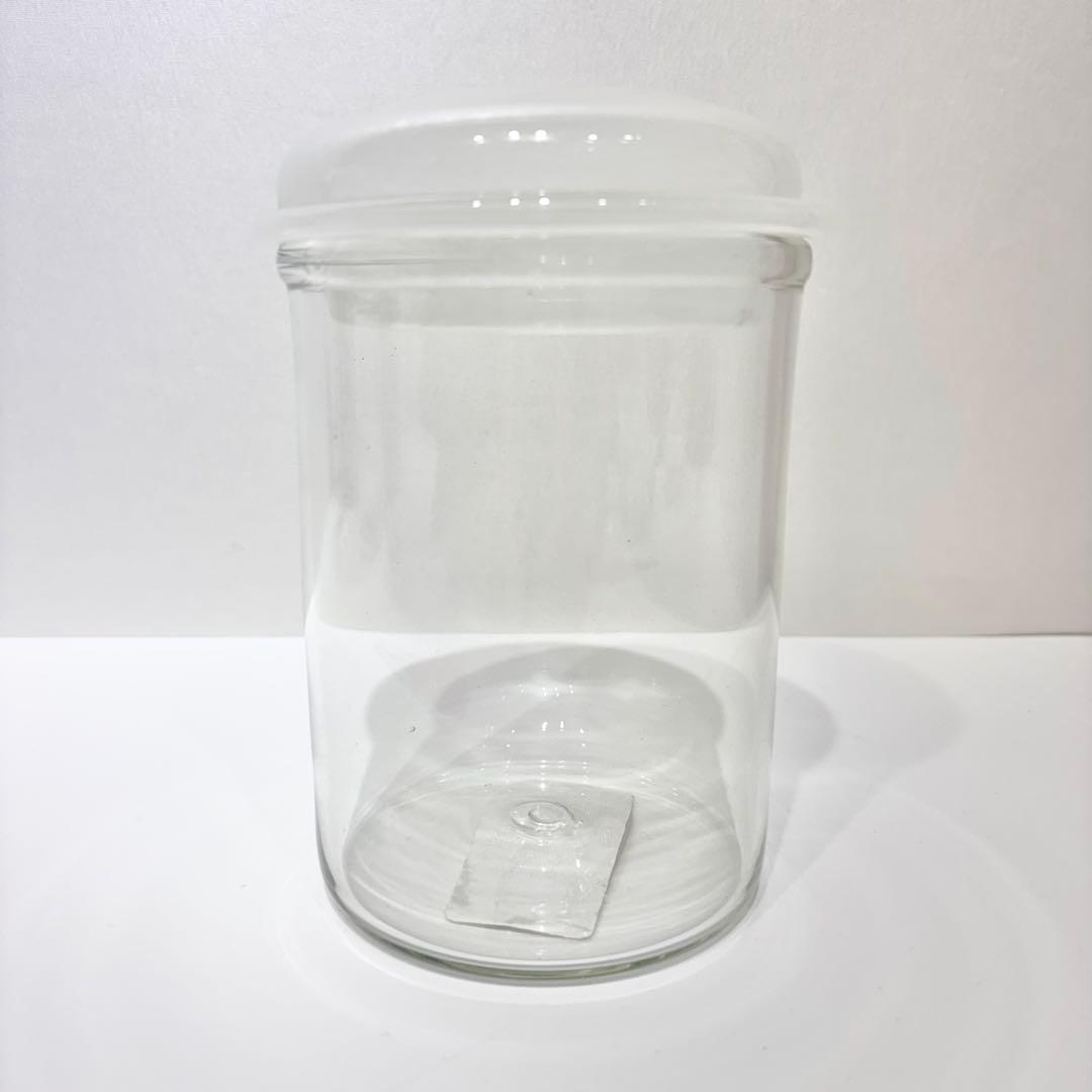 希少！新品・未使用品！翁再生硝子工房 白いフタのコクモツポット