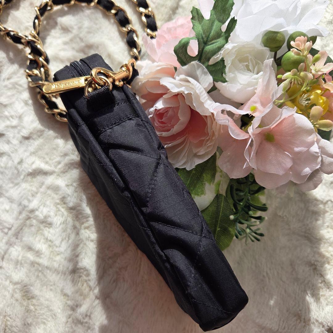 レスポートサック ブラックチェーンキルト スマホショルダー