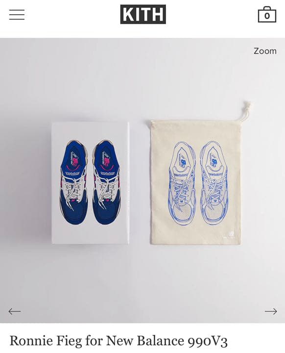 邦楽 KITH Ronnie Fieg for New Balance 990V3