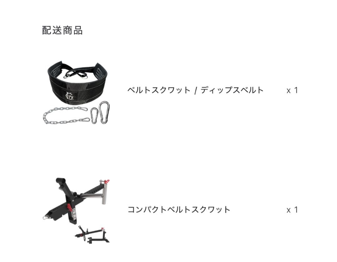 GFC ベルトスクワットアタッチメント/スクワットベルト セット品 新品未使用