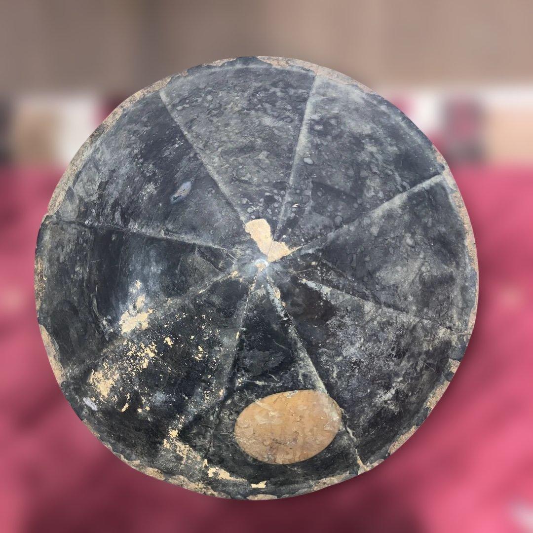 鐵漆塗八枚張陣笠