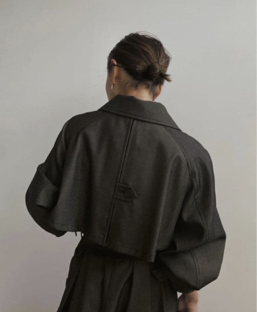 Ameri　MINIMAL FLARE LONG TRENCH COAT