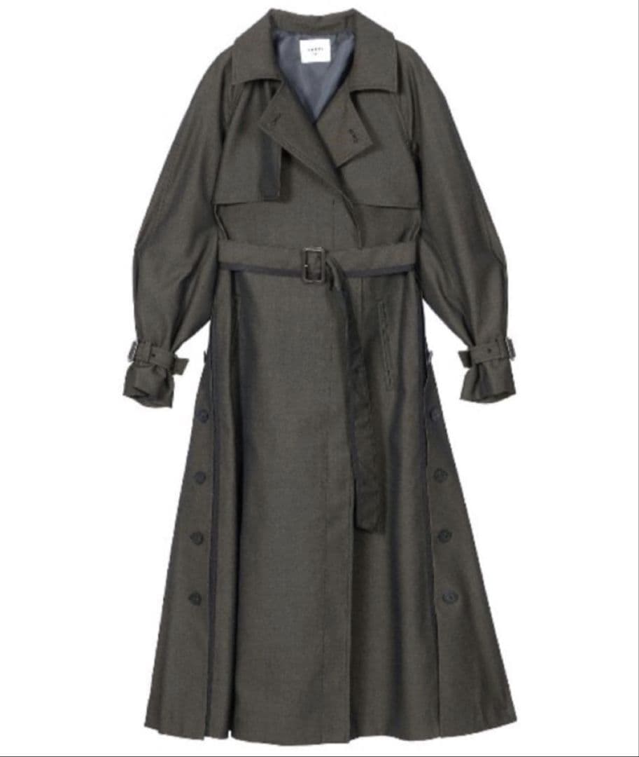 Ameri　MINIMAL FLARE LONG TRENCH COAT