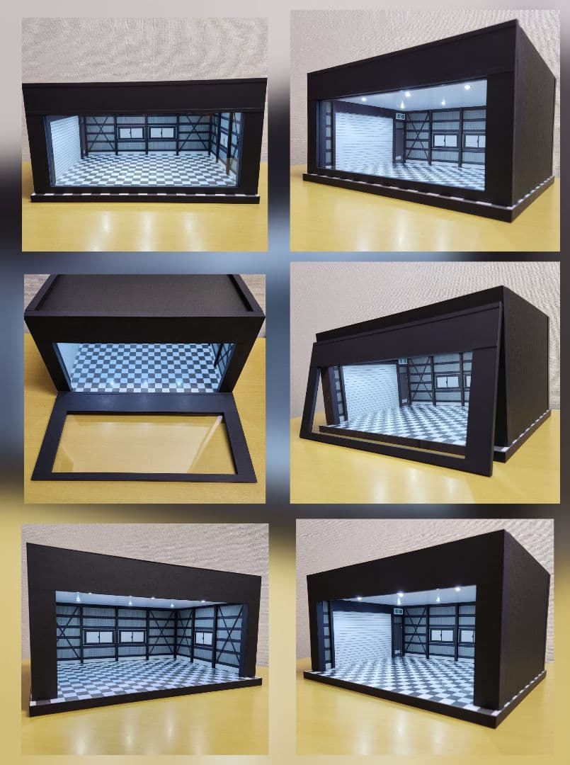 1/24 ミニカー　ガレージ　ジオラマ　ショーケース　LED照明　　ショールーム