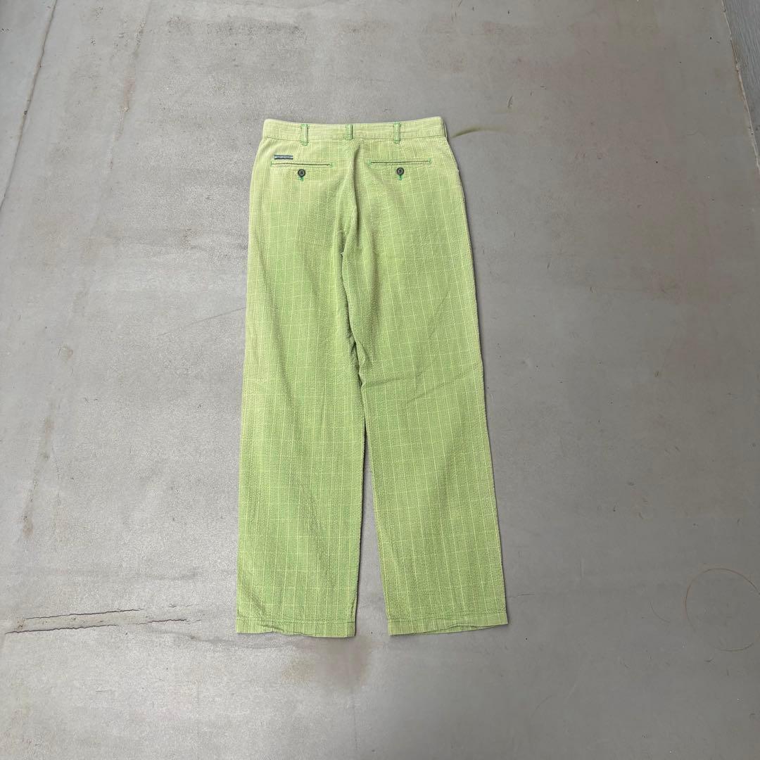 90s Nigel cabourn シアサッカー　フェード　コットンパンツ　ロゴ