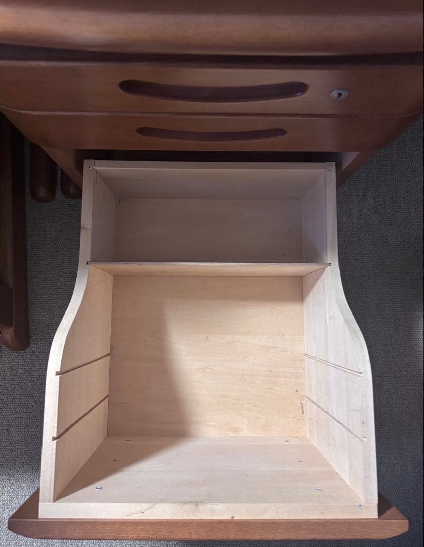 カリモク学習机 ４点セット 1-③ 袖棚