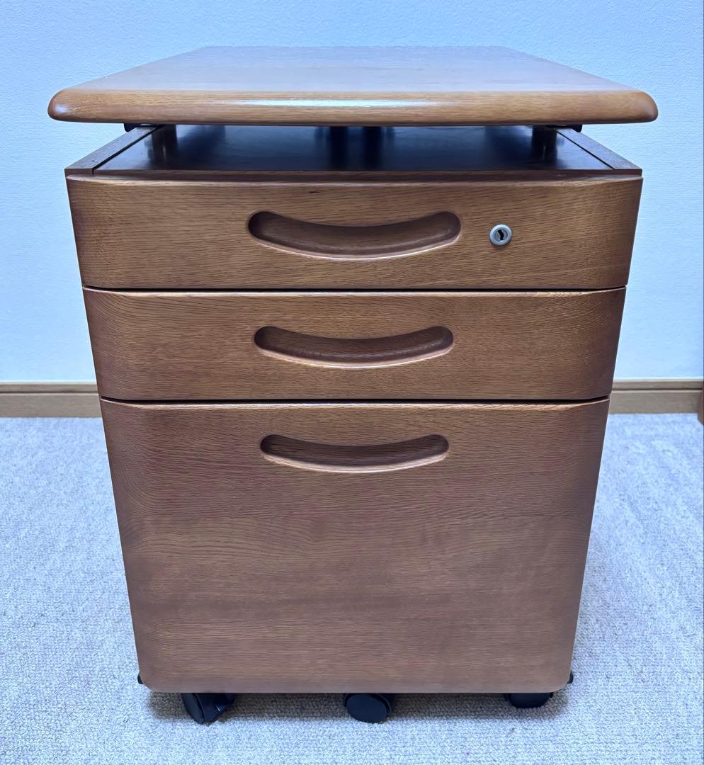 カリモク学習机 ４点セット 1-③ 袖棚