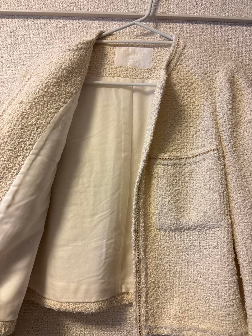 Ballsey ツイストループツイード ノーカラージャケット 36