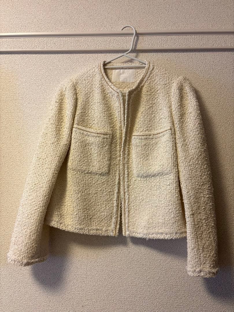 Ballsey ツイストループツイード ノーカラージャケット 36