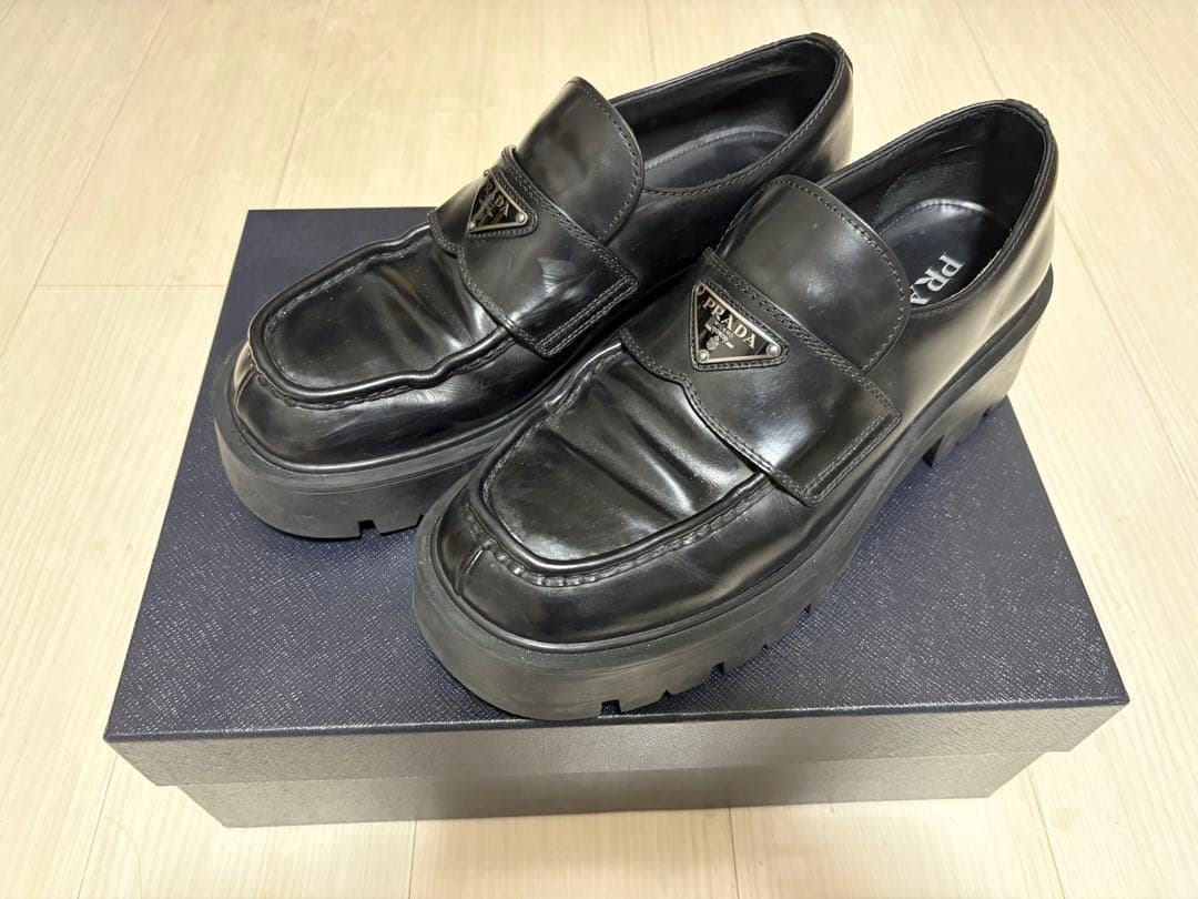 PRADA ブラック ローファー 厚底