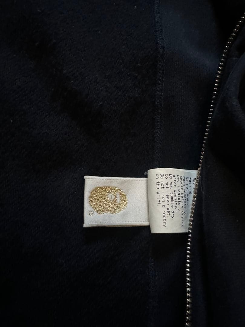 BAPE ネイビー ジップアップパーカー