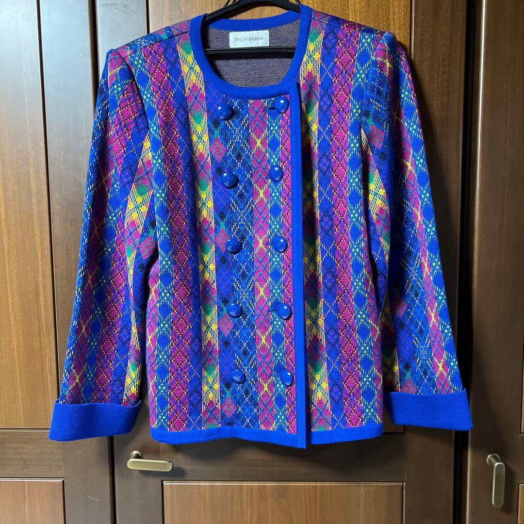 美品！ Yves Saint Laurent アーガイルパターンジャケット