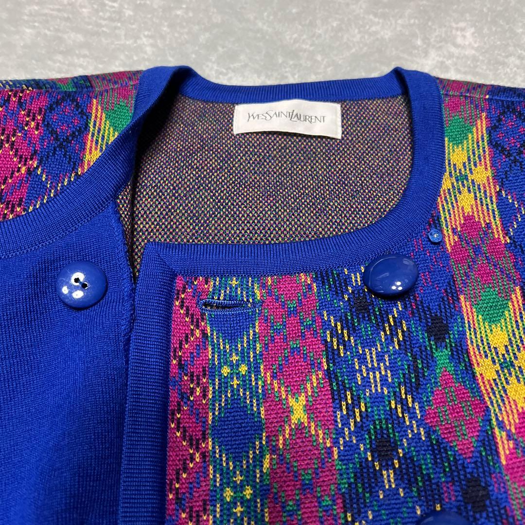 美品！ Yves Saint Laurent アーガイルパターンジャケット