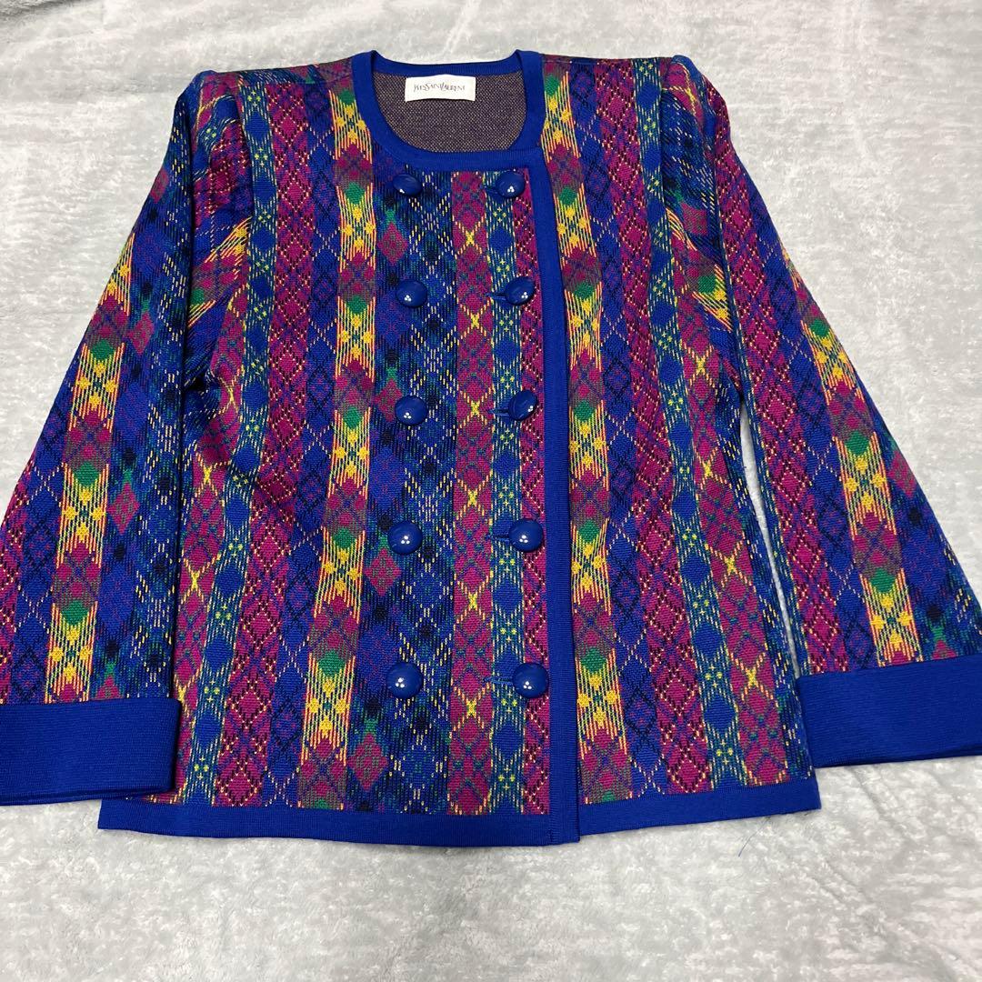 美品！ Yves Saint Laurent アーガイルパターンジャケット