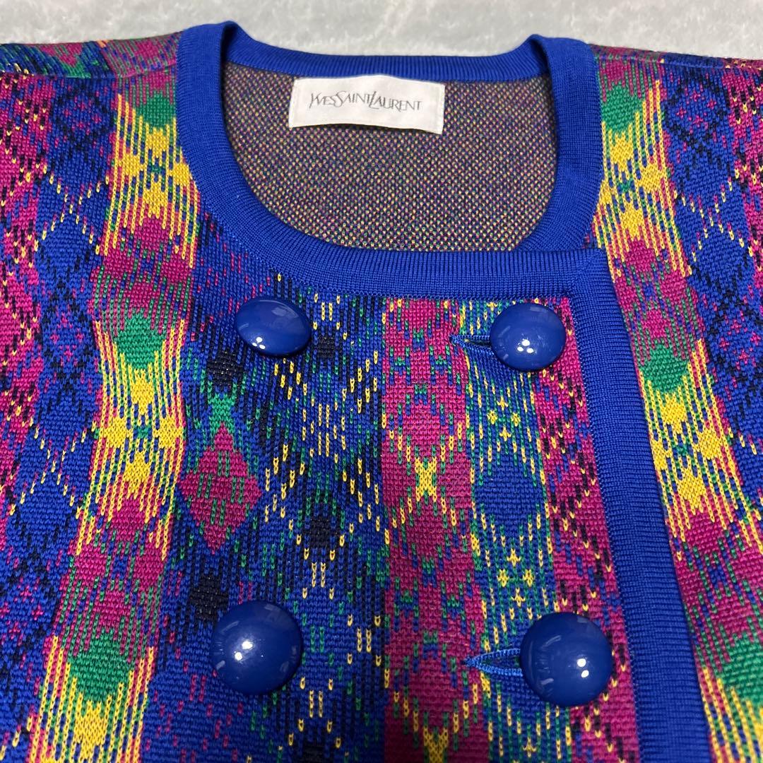 美品！ Yves Saint Laurent アーガイルパターンジャケット