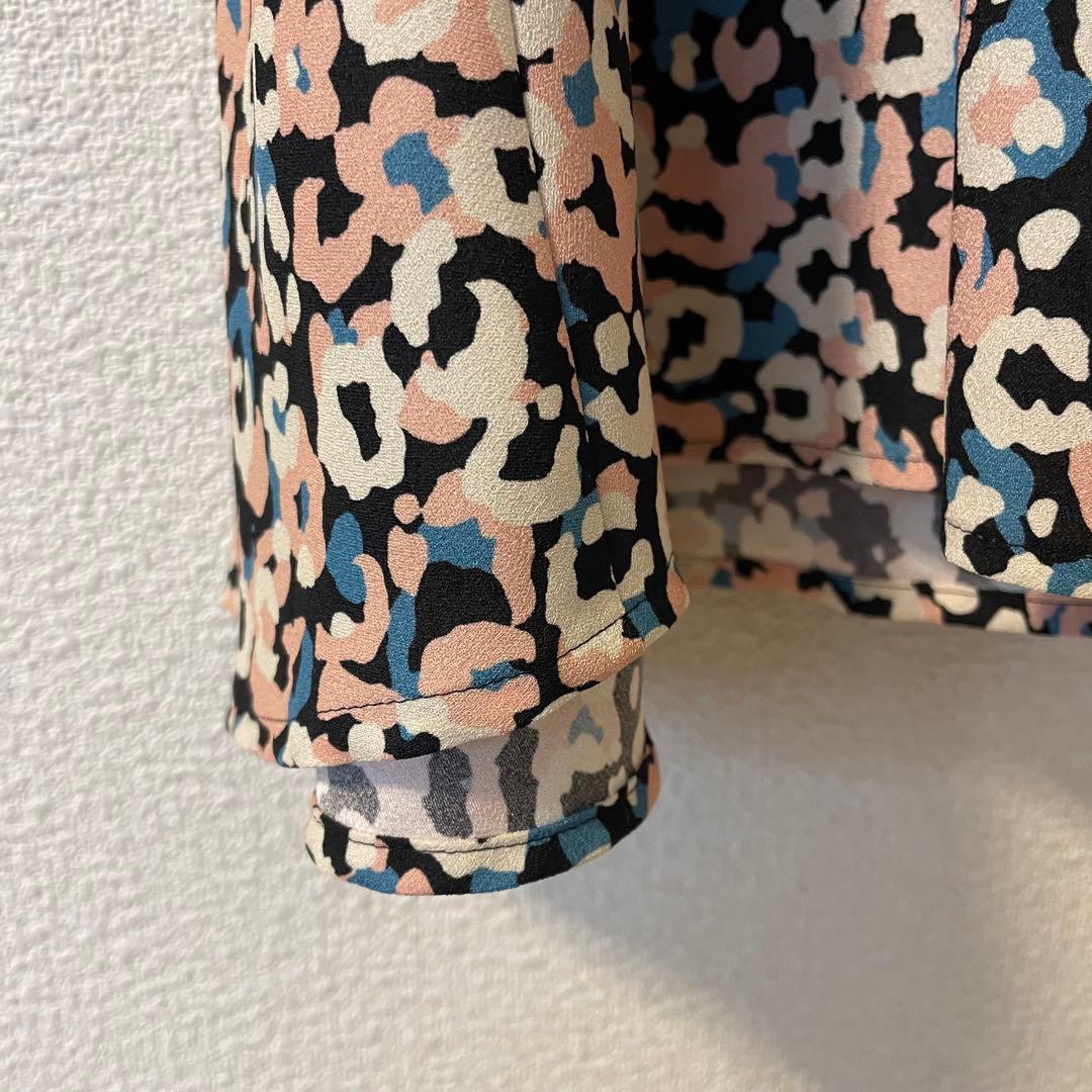 専用です　アナイ 38 レオパードフラワープリント切り替え ワンピース