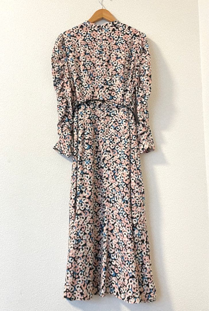 専用です　アナイ 38 レオパードフラワープリント切り替え ワンピース
