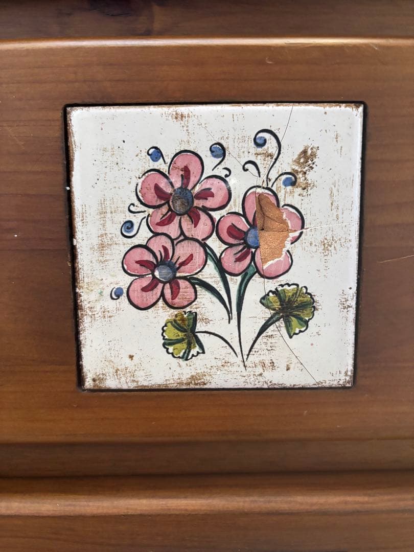 スペイン製家具・バレンシア　タイル6段チェスト　輸入品